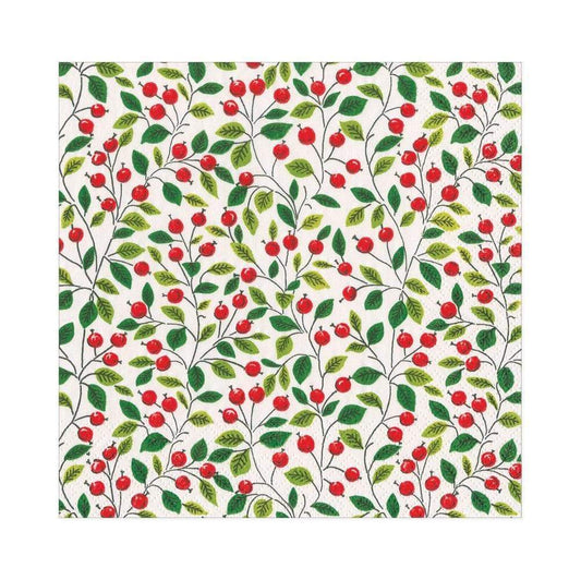 Serviett lunch Berries And Leaves white