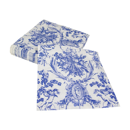 Serviett lunch romantic toile blue