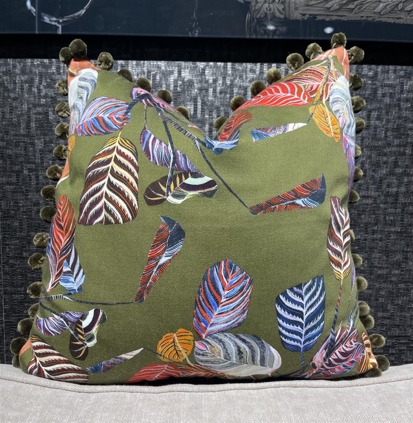 Putetrekk Marina olive 45x45 cm