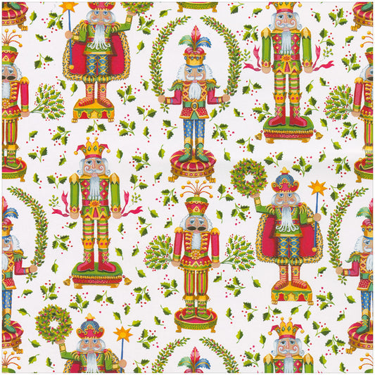 Giftwrap roll Nutcracker white 2,4 meter