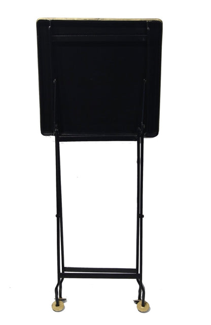 Sidebord firkantet Svart med gull 61 cm