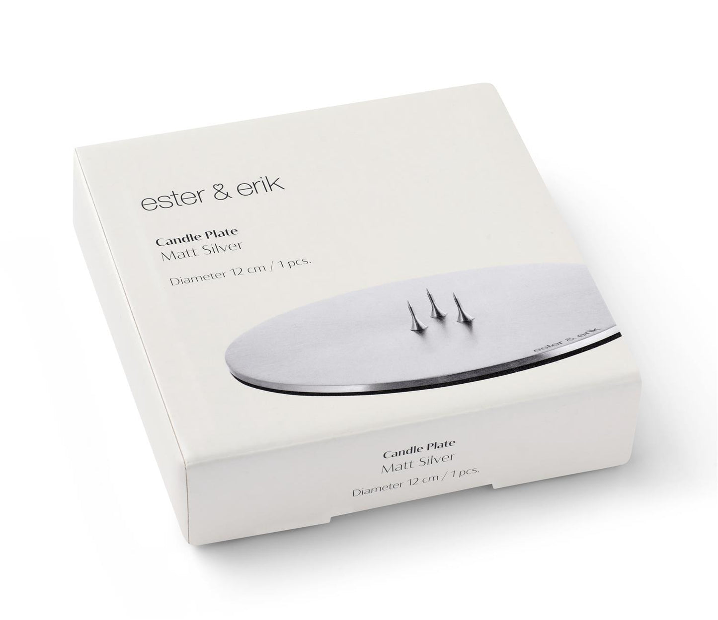 Candle tray matte silver 9 cm