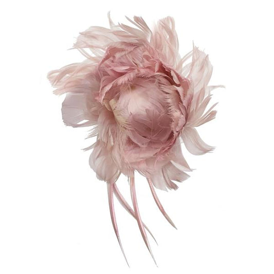 Christmas tree ornament feather flower w/clip 12 cm