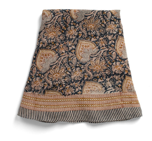 Tablecloth Oriental Navy Blue Round 220 cm