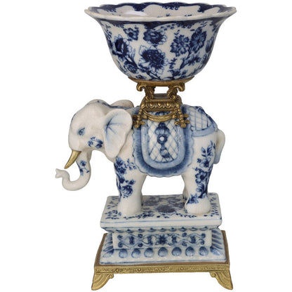 Decorative bowl elephant blue and white 28 cm