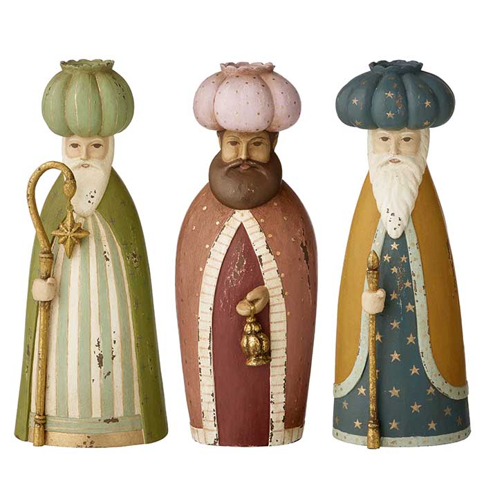 Candle Holder Wise Kings Ivy S/3