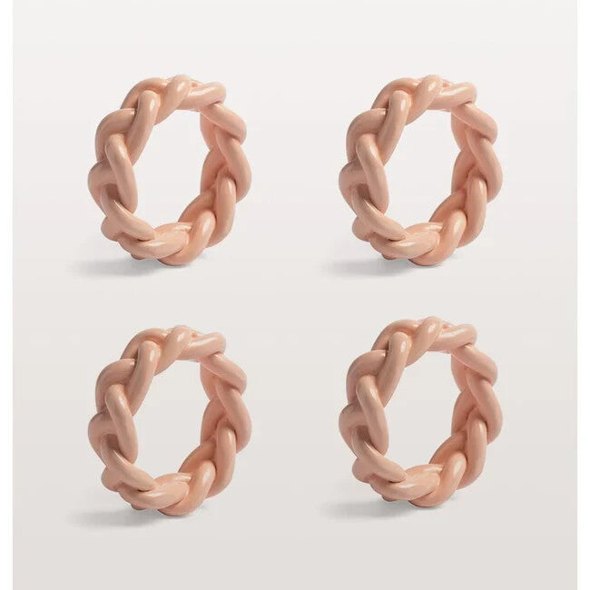 Serviettring flettet rosa 4 pk