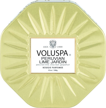 Peruvian Lime Jardin Octagon Tin Candle 40 Hours