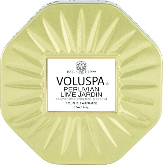 Duftlys Peruvian Lime Jardin Octagon Tin Candle 40 Timer