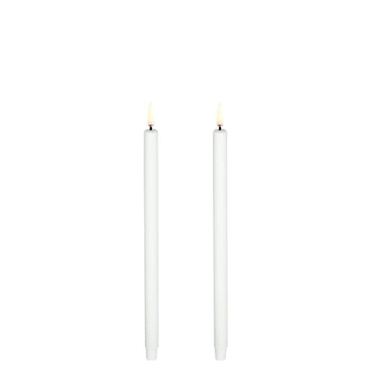 LED Mini taper candle Nordic White 1.3x25 cm Pk/2