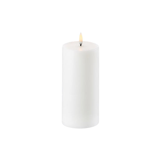 LED pillar candle Nordic White 7.8x15 cm