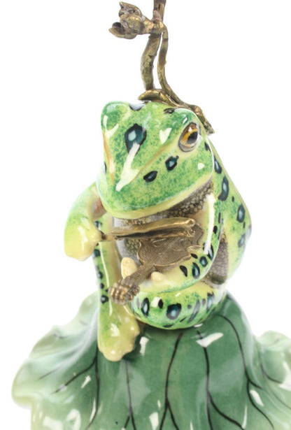 Candlestick frog porcelain 25 cm