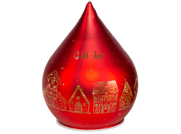 LED Lantern Gingerbread Village Red 12 cm