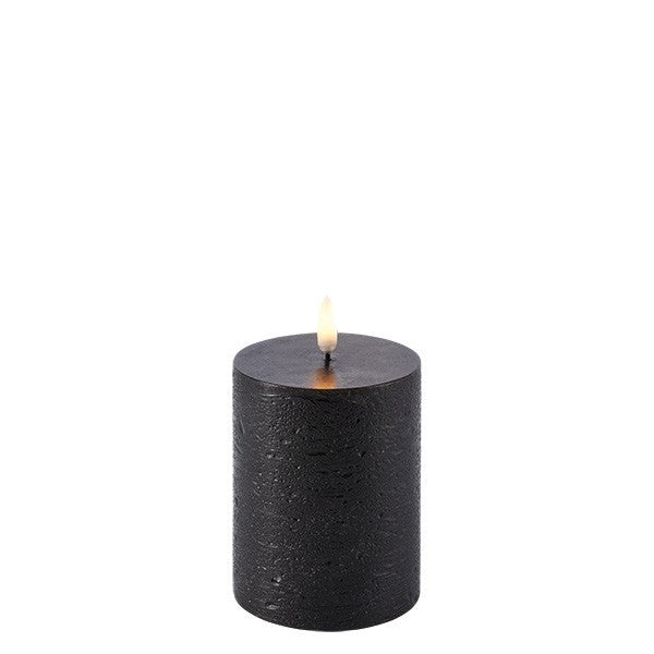 LED pillar candle Forest black 7.8x10.1 cm