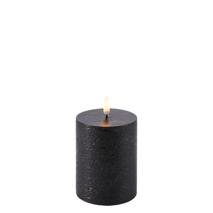 LED pillar candle Forest black 7.8x10.1 cm