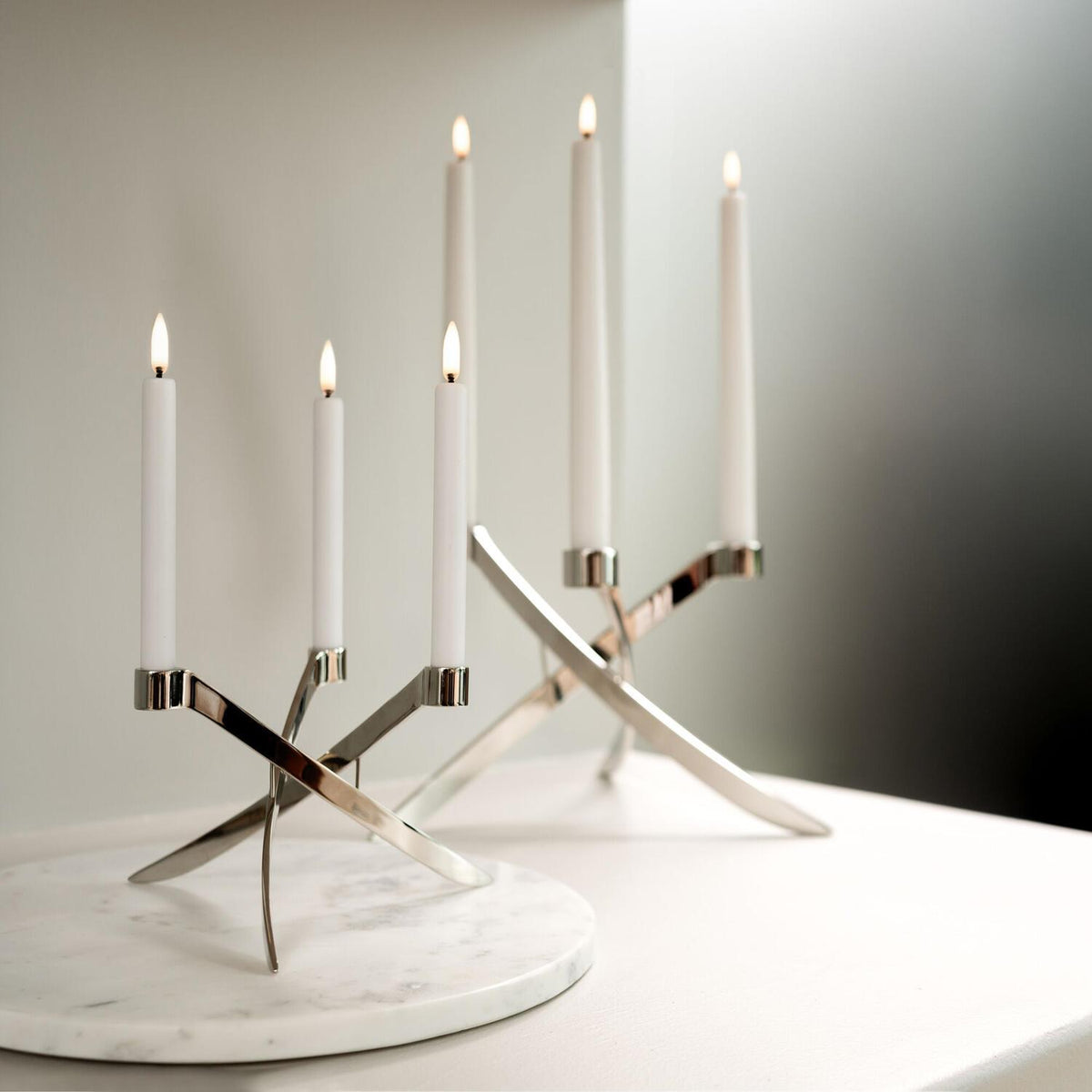 LED taper candles Nordic White 1.3x13.8 cm P/2