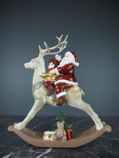 Santa Claus on reindeer 19x21 cm