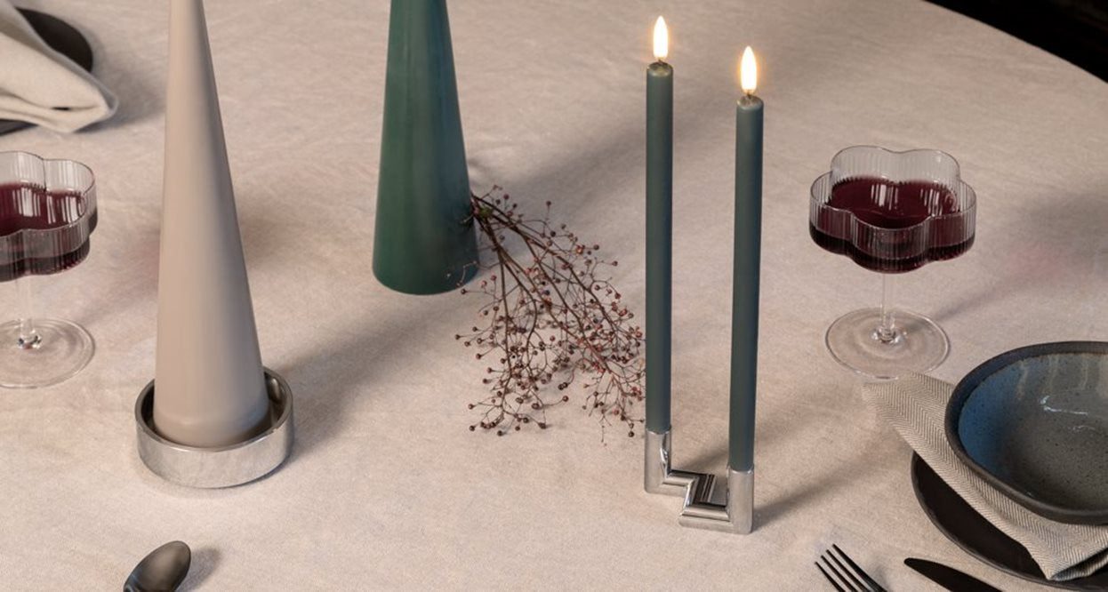 LED Mini taper candle white 1.3x25 cm Pk/2