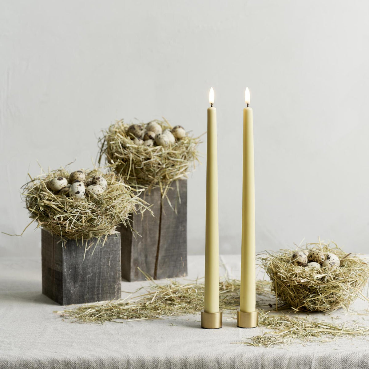 Candle Holder Light Brass S/2