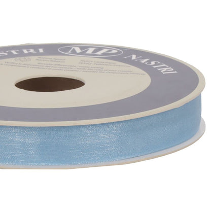 Organza bånd lys blå 15 mm