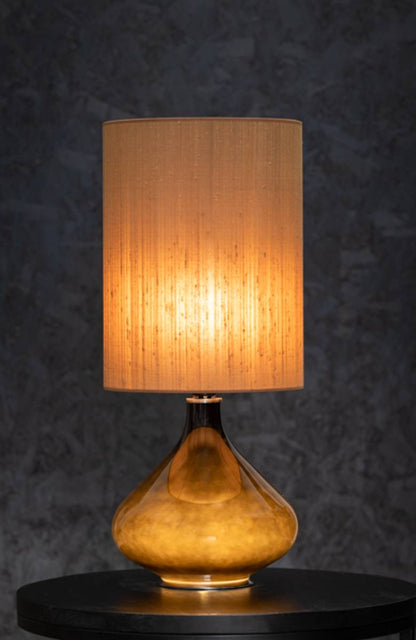 Flavia bordlampe 70 cm Negra Seda Tostada skjerm