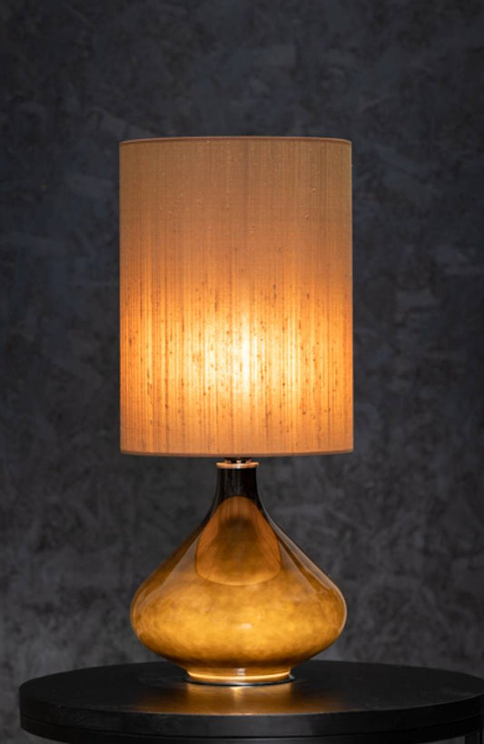 Flavia bordlampe 70 cm Negra m/Seda Tostada skjerm