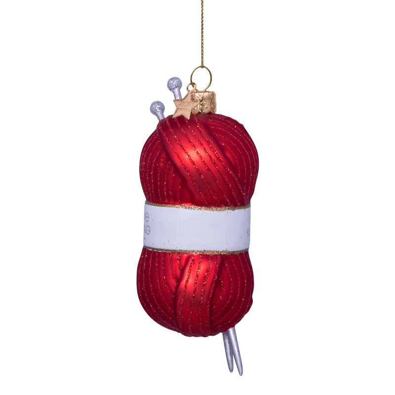 Christmas tree decoration Red yarn ball 11.5 cm