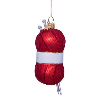 Christmas tree decoration Red yarn ball 11.5 cm