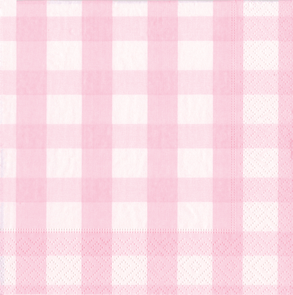 Serviett lunch gingham pink