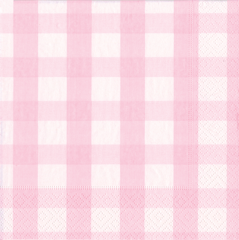 Serviett lunch gingham pink