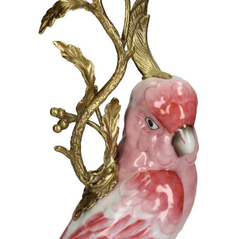 Cockatoo candlestick pink 42 cm