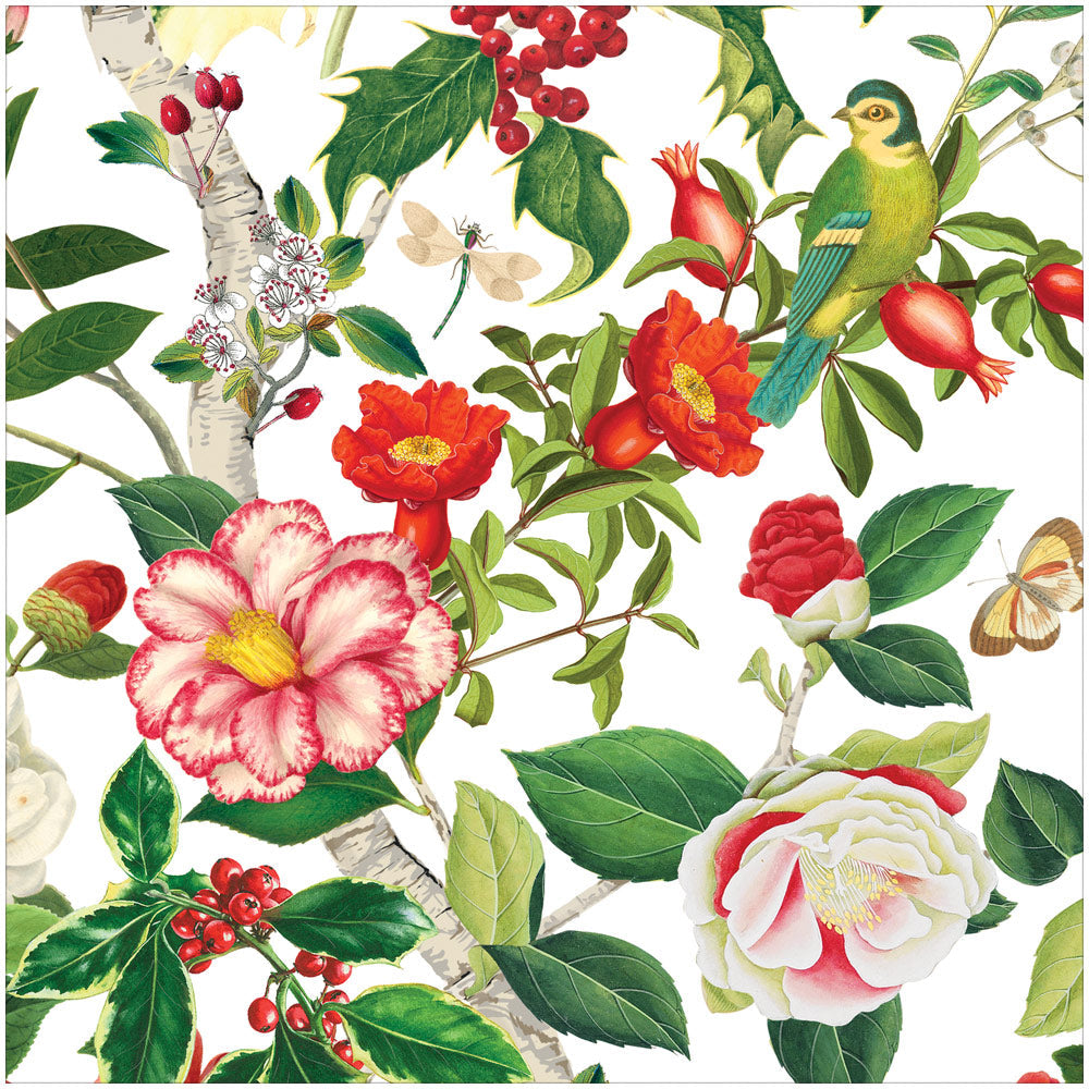 Serviett middag Christmas Chinoiserie white