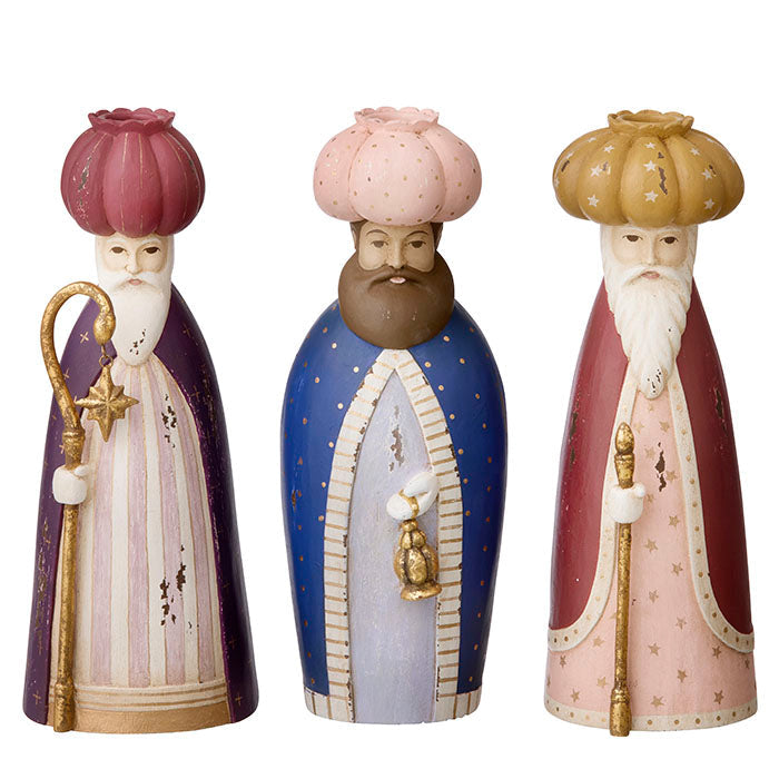 Candle Holder Wise Kings Ruby S/3