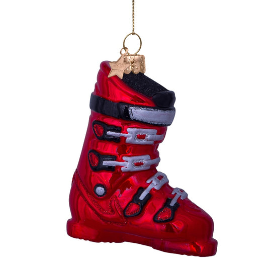 Christmas tree decoration Red ski boots 9.5 cm