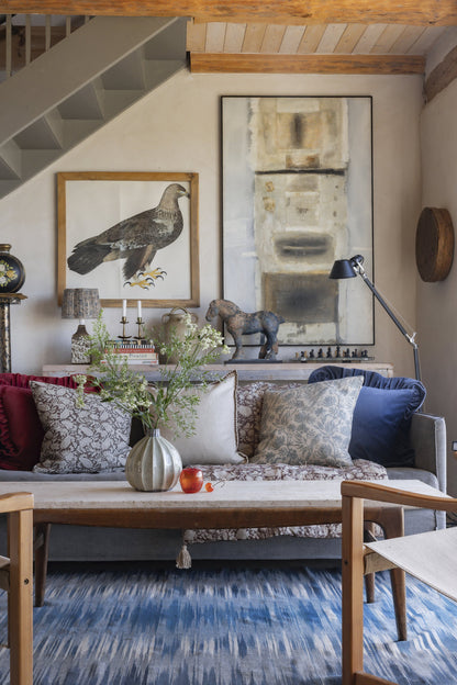 Putetrekk Velvet & Linen Embroidery Red 50x50 cm