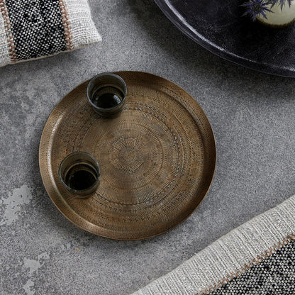 Plate Jhansi antique brass 29 cm