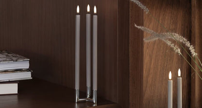 LED Mini taper candle white 1.3x25 cm Pk/2