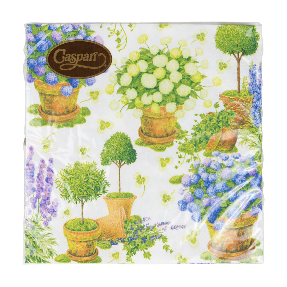 Napkin lunch Potted hydrangeas