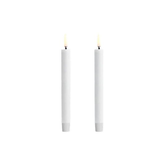 LED taper candles Nordic White 1.3x13.8 cm P/2