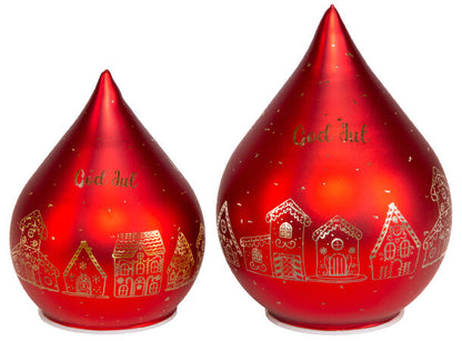 LED Lantern Gingerbread Village Red 12 cm