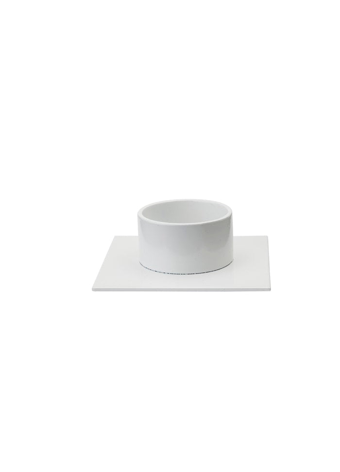 The square candlestick white 5 cm