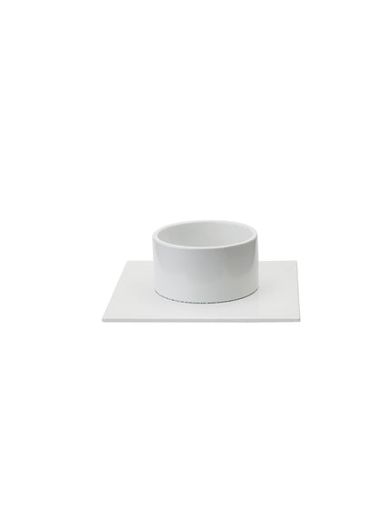 The square candlestick white 5 cm