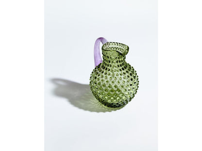 Hobnail Karaffel 2L Olive green w/lilac