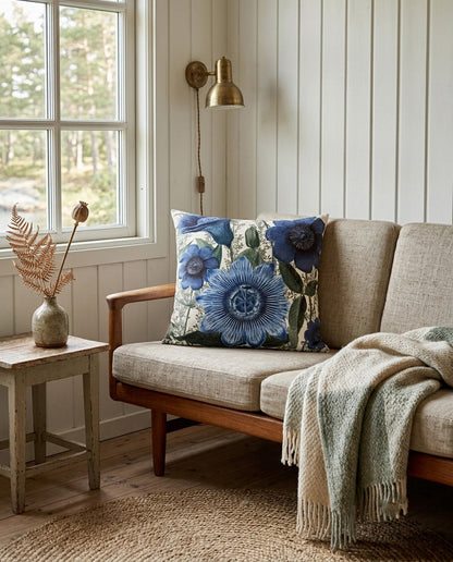 Cushion cover Blue Garden blue 50x50 cm