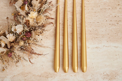 90 Gold Metallic kronelys matt 32 cm