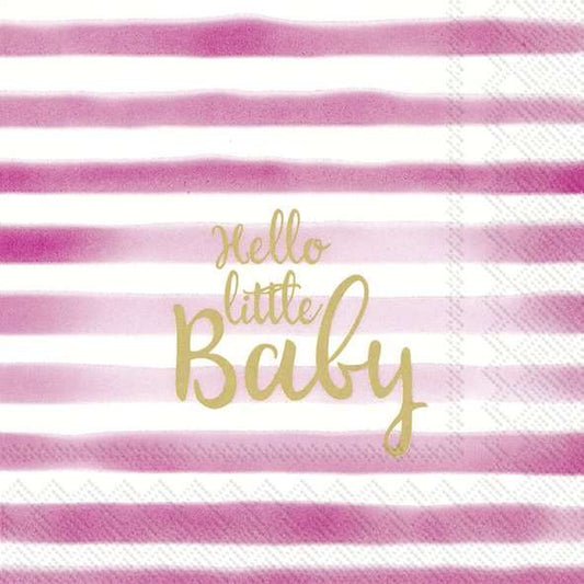 Serviett lunch hello little baby light rose