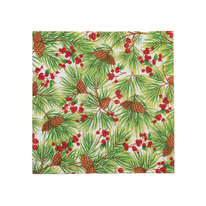Serviett kaffe Evergreen and Berries white
