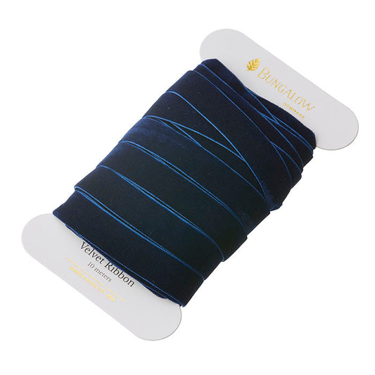 Velvet ribbon Indigo 16 mm