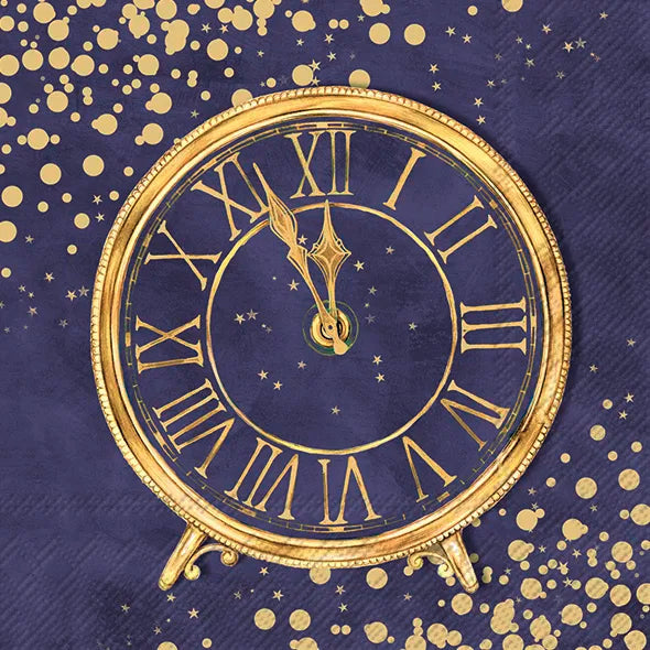 Serviett kaffe Golden Clock dark blue