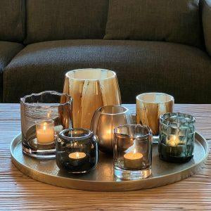 Tealight holder butter 12 cm